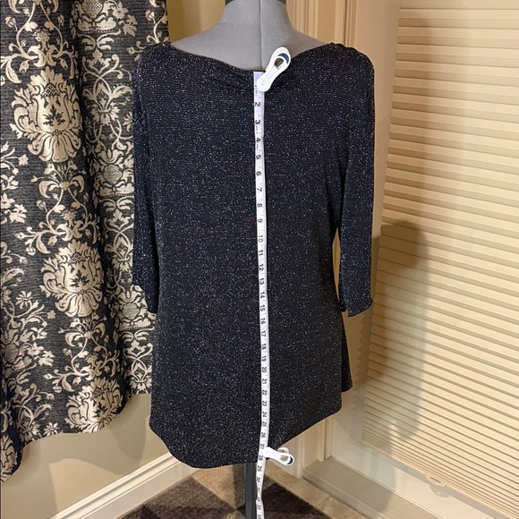 Clientele Blouse Black Shimmer Women's Top Size 1X - Picture 6 of 12